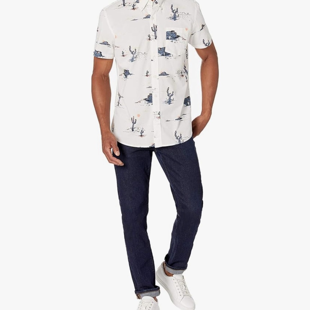 Goodthreads Desert Cactus Print Standard Fit Short Sleeve Shirt - Picture 5 of 10